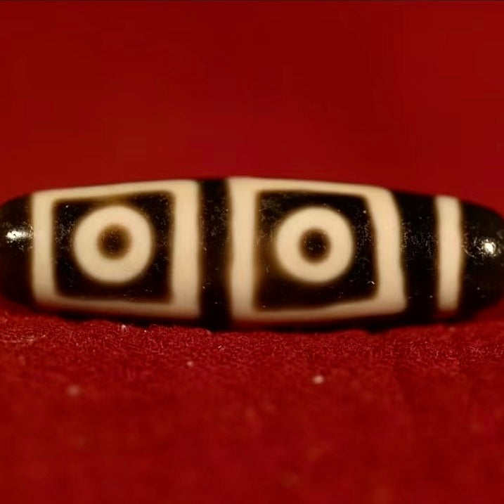 Millennium-old Sacred Relic: Four-eyed Dzi Bead